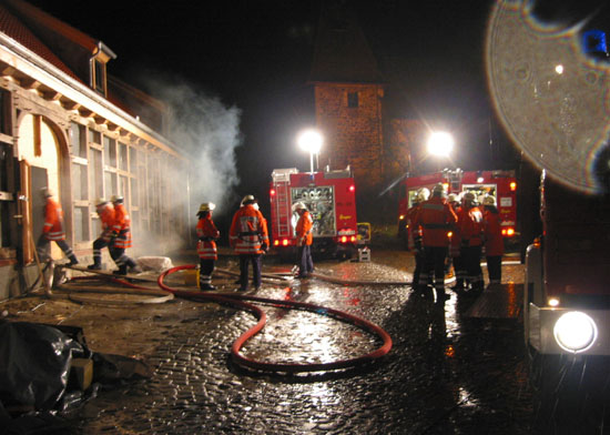 beleuchtete Einsatzstelle