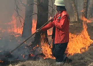 Brandbekämpfung mit Feuerpatsche