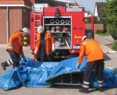 Aufbau: Wasserbehälter, offene Reihe