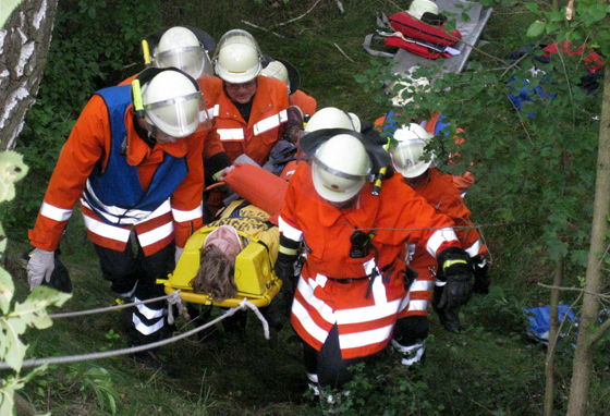 Patienten immobilisert transportiert