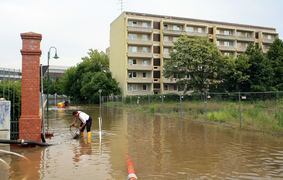 Magdeburg, Straen berflutet