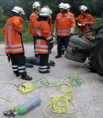 Hebekissen im Einsatz