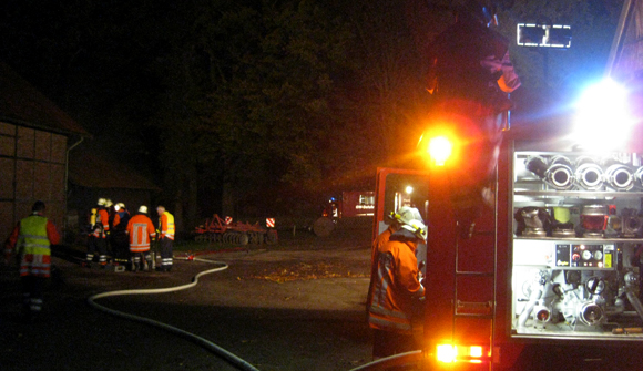 Einsatzstelle Brandbekämpfung